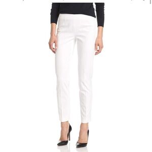 Theory Belisa Westside high rise Ankle Pant creamy white split side hem 0